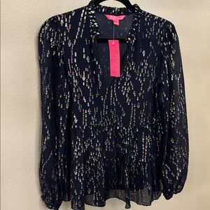 Lilly Pulitzer Sarita Long Sleeve Silk Top